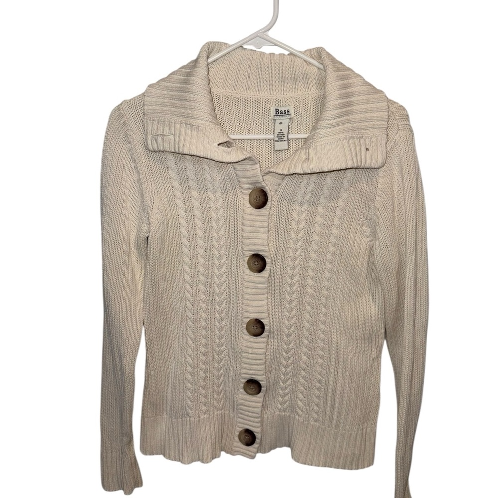 Bass Cream Button-Up Cardigan